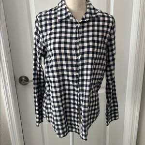 J.Crew Black  and White Plaid Shirt